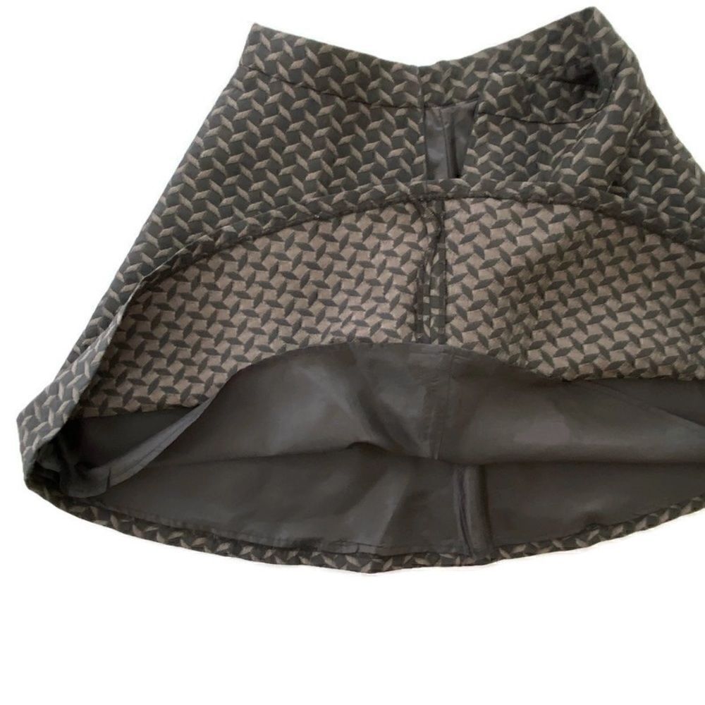 Halogen Nordstrom Brocade Skater Mini Skirt Black & Brown Pattern 4 - Picture 9 of 12